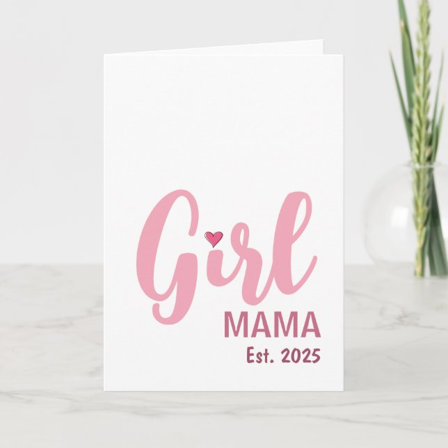 Cartão Presente para Nova Mamãe de Menina Est. 2025 (Frente)