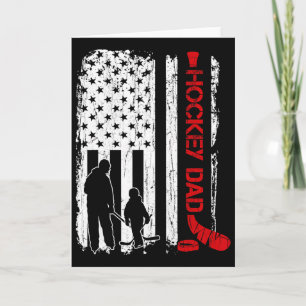 Cartão Presente para Pai de Hockey Bandeira Americana de