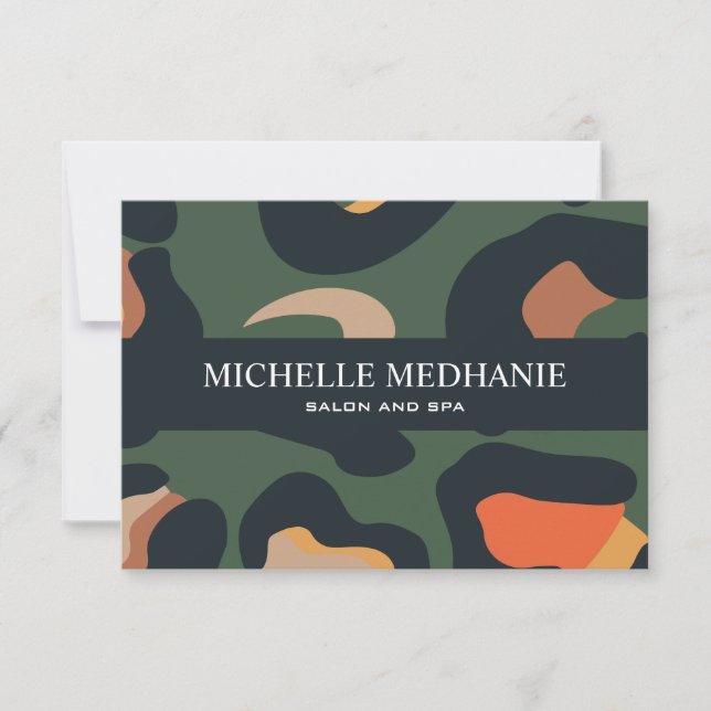 Cartão-Presente para Pele-Leopardo Elegante Safari (Frente)