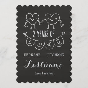 Cartão Presente Personalizado de 2º Aniversário Para Ela 