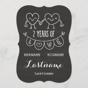 Cartão Presente Personalizado de 2º Aniversário para Ela 