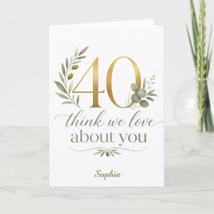 Cartão Presente Personalizado de Aniversário de 40 Anos p