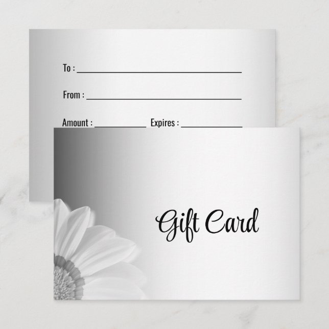 Cartão-presente personalizado de empresa para Cinz (Frente/Verso)