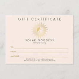Cartão-presente rosa-bronzeado do logotipo da Deus
