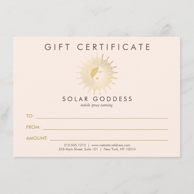 Cartão-presente rosa-bronzeado do logotipo da Deus (Frente)