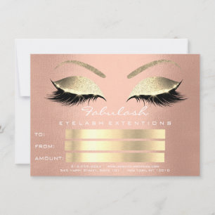 Cartão-presente rosa rosa rosa Dourado Blush Skinn