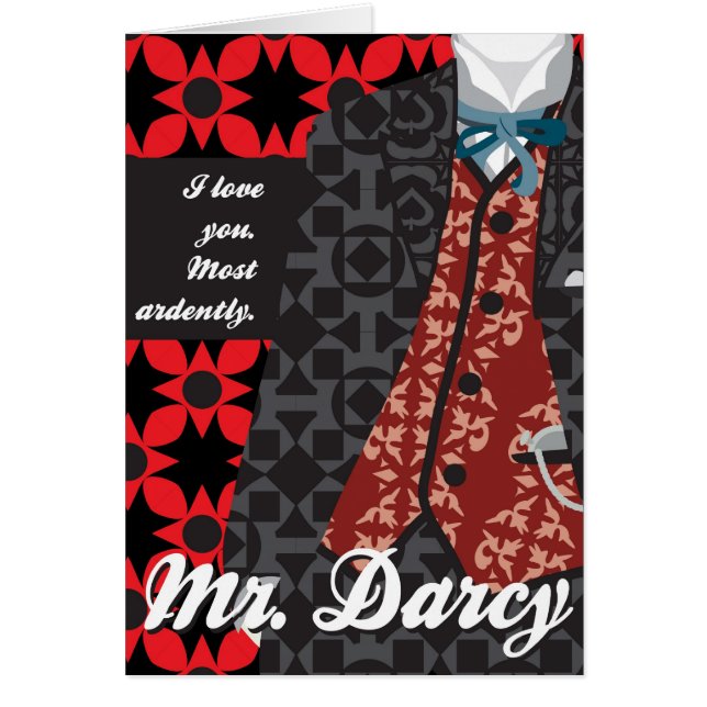 Cartão Presente "Sr. Darcy " do orgulho e do preconceito (Frente)