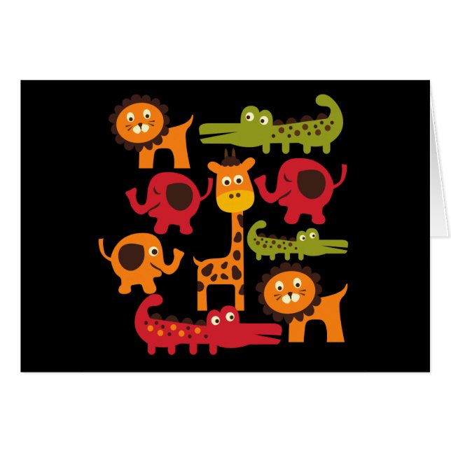 Cartão Presentes bonitos do impressão dos animais do (Frente horizontal)