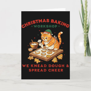 Cartão Presentes Cute Cat Christmas Baking Workshop Para