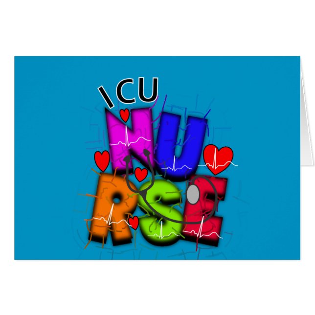 Cartão Presentes da enfermeira de ICU, design artística (Frente Horizontal)