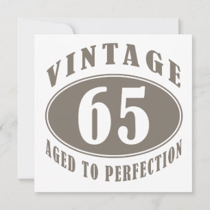 Cartão Presentes de 65º aniversário da Vintage