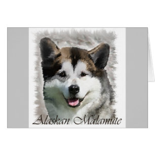 Cartão Presentes de Arte Malamute no Alasca