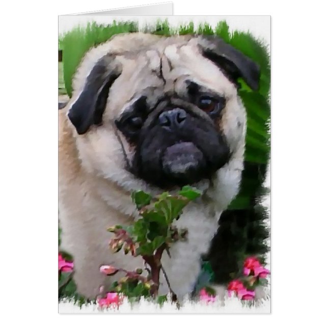 Cartão Presentes de Arte Pug (Frente)