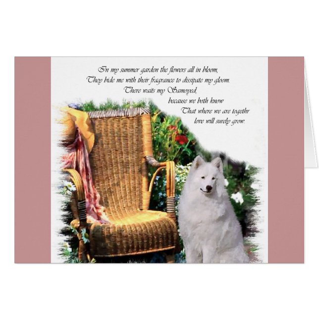 Cartão Presentes de Arte Samoyed (Frente Horizontal)
