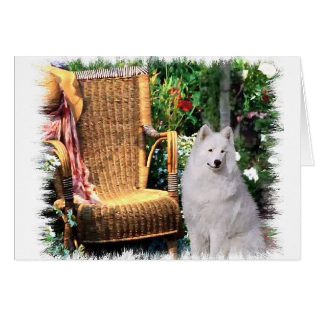 Cartão Presentes de Arte Samoyed (Frente Horizontal)