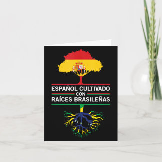 Cartão Presentes de Bandeiras da Espanha e Brasil para Ex