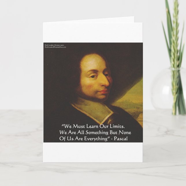 Cartão Presentes de Citações de Sabedoria de Pascal "Apre (Frente)