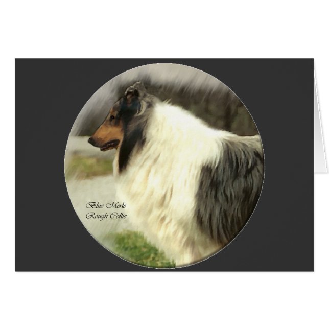 Cartão Presentes de Collie Rough Rough Blue (Frente Horizontal)