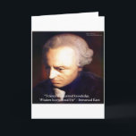 Cartão Presentes De Cotação De Conhecimento Immanuel Kant<br><div class="desc">Você está vendo um presente, chá, cartão, caneca ou outro colecionável pelo Rick London Design para RickLondonWisdomShop.com. Este item apresenta um gráfico de Immaneul Kant e uma de suas mais famosas citações, "Ciência é conhecimento organizado. Sabedoria é vida organizada". Acreditamos que gostará da sua ordem, tanto que garantimos a cada...</div>