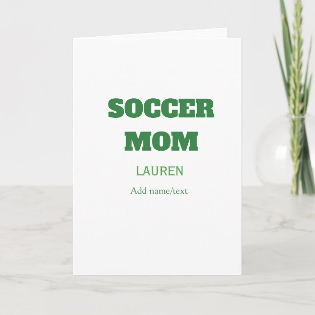 Cartão PRESENtes DE DIA DAS MÃES FUTEBOL MÃE VERDE SIMPLE (Frente)