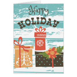 Cartão Presentes de Natal de Férias Felizes