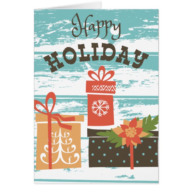 Cartão Presentes de Natal de Férias Felizes (Frente)