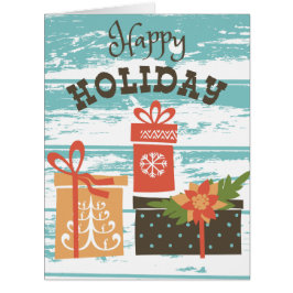 Cartão Presentes de Natal de Férias Felizes