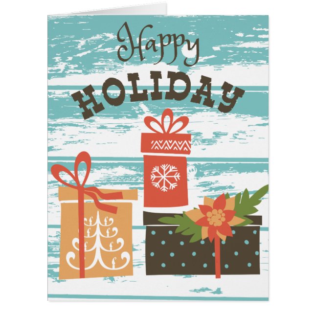 Cartão Presentes de Natal de Férias Felizes (Frente)