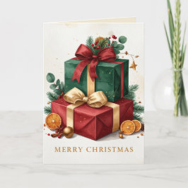 Cartão Presentes de Natal de Luxo Feliz Natal Férias