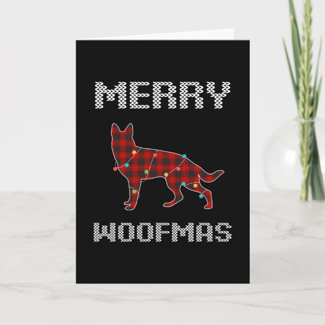 Cartão presentes de woofmas de feliz german shepherd (Frente)