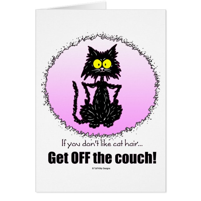 Cartão Presentes do cabelo do gato… para amantes do gato (Frente)