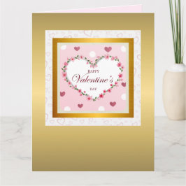 Cartão Presentes do Dia dos Namorados com Corações Florai