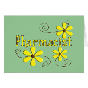 Cartão Presentes do farmacêutico, margaridas amarelas