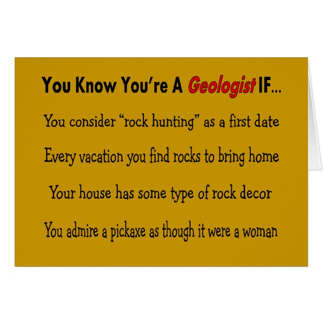 Cartão Presentes do geólogo "que você sabe que você é um (Frente Horizontal)
