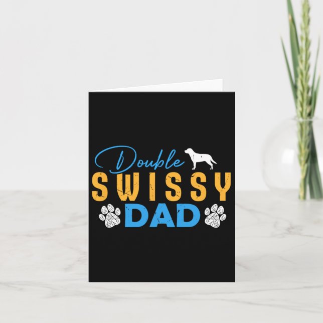 Cartão Presentes do Papai Cachorro Suíço Duplo Presentes  (Frente)