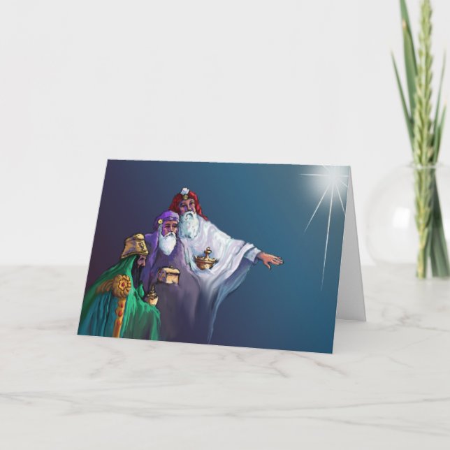 Cartão PRESENTES dos MAGI & do VERSO por SHARON SHARPE (Frente)