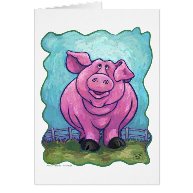 Cartão Presentes e acessórios para porcos (Frente)
