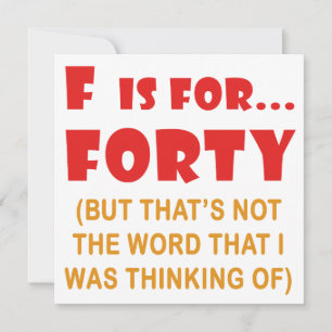 Cartão Presentes engraçados de aniversário de 40 anos de