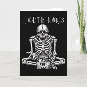 Cartão Presentes engraçados de Halloween Esqueleto Eu Enc