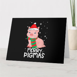 Cartão Presentes engraçados de Natal do Porco Alegre para