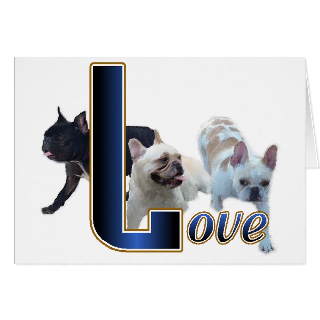 Cartão Presentes Franceses para Bulldog (Frente Horizontal)