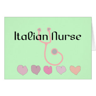 Cartão Presentes italianos da enfermeira--Corações &