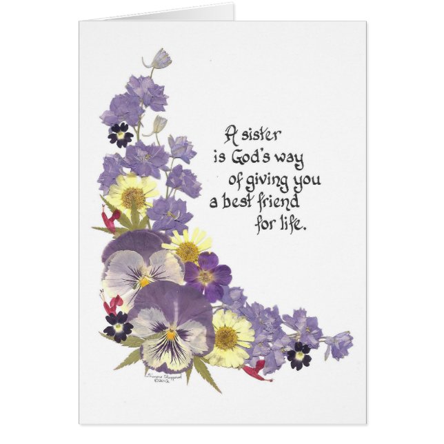 Cartão Presentes para uma irmã (Frente)