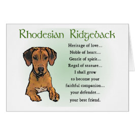 Cartão Presentes Ridgeback da Rodésia
