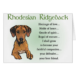 Cartão Presentes Ridgeback da Rodésia