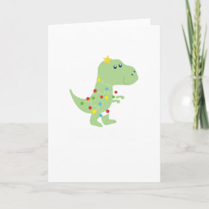Cartão Presépio Árvore T Rex Dinossauro Presente Engraçad