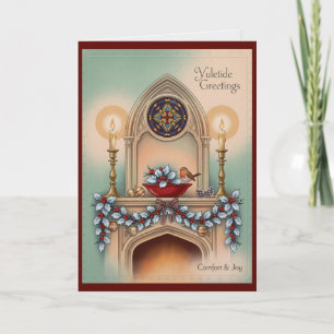 Cartão Presépio da Sagrada Família no Natal Católico Vint