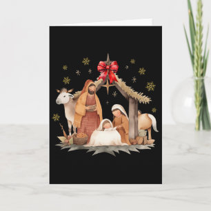 Cartão Presépio Natal Para Famílias Cristãs