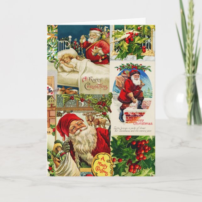 Cartão Presépio Natalino Vitoriano Festivo de Natal Papai (Frente)