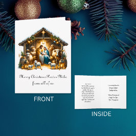 Cartão Presépio Tradicional Para o Pastor Da Congregação